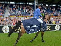 2012 - Eroeffnung des Weltfestes fuer Pferdesport im Sportpark Soers in Aachen. Sieger des STAWAG Preises Alvaro Miranda mit Pferd Rahmannofs Bogeno : Aachen, Alvaro, Eroeffnung, Miranda, Pferd, Pferdesport, Rahmannofs Bogeno, STAWAG Preis, Sieger, Soers, Sportpark, Weltfest fuer Pferdesport