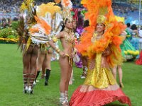 Eroeffnungsfest des Weltfestes des Sports CHIO, im Sportpark Soers in Aachen, mit einer brasilianischen Folkloregruppe : Aachen, Brasilien, CHIO, Eroeffnungsfest, Folklore, Folkloregruppe, Soers, Sportpark Soers, Weltfest des Sports, brasiliansich