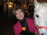 2017 - Voradventtfeier mit Prominenten. auf Gut Aiderbichl in Henndorf bei Salzburg : Voradventfeier, Adventfeier, Prominente, Gut Aiderbichl, Tierhof, Tierheim, Gnadenhof, Tierasyl, Caroline, Reiber, Fernsehansagerin, Moderatorin, Karotte, füttern, fuettern, Pferd, Schimmel