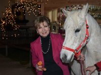 2017 - Voradventtfeier mit Prominenten. auf Gut Aiderbichl in Henndorf bei Salzburg : Voradventfeier, Adventfeier, Prominente, Gut Aiderbichl, Tierhof, Tierheim, Gnadenhof, Tierasyl, Caroline, Reiber, Fernsehansagerin, Moderatorin, Karotte, füttern, fuettern, Pferd, Schimmel
