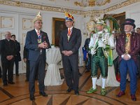 2018 - Empfang des Aachener Karnevalvereins beim Oberbürgermeister von Aachen, Marcel Philipp, im Aachener Rathaus  : Empfang, AKV, Aachener Karnevalsverein, Rathaus, Aachener Rathaus, Karneval, weißer Saal, weisser Saal, Präsident, Praesident, AKV, Werner, Pfeil, Oberbürgermeister, Oberbuergermeister, Marcel, Phillip, Aachener Karnevalsprinz, Mike I, Michael, Foellmer, Zepter
