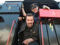 2017 - Traditions-Kaiserzug von Attnang-Puchheim nach Bad Ischl : Kaiserzug, Tradition, historisch, Touristenattraktion, Salzkammergut, Fremdenverkehrsattraktion, Eisenbahn, Spektakel, Lokomotivführer, Lokomotivfuehrer, Dampflokomotive, Blitz