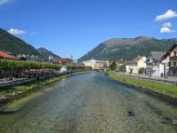 2017 - Blick von der Traunbrücke über Bad Ischl : Salzkammergut, Fluß, Fluss, Traun, Panorama, Ausblick, Bad Ischl, Grand Cafe Zauner